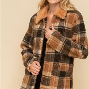 Checkered fleece jacket